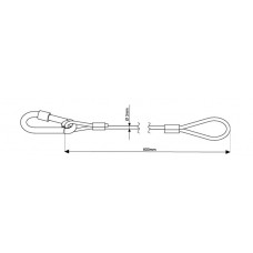 Doughty 15Kg Safety Bond (3mm X 585mm Long With M6 Carbine Hook) (Black) T22001 Doughty 15Kg Safety Bond (3mm X 585mm Long With M6 Carbine Hook) (Black) T22001