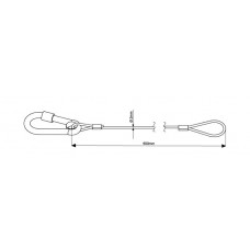 Doughty 20Kg Safety Bond (2Mm X 600Mm Long With M6 Carbine Hook) (Black) T2841001 Doughty 20Kg Safety Bond (2Mm X 600Mm Long With M6 Carbine Hook) (Black) T2841001