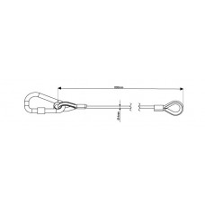 Doughty 36Kg Safety Bond (4Mm X 600Mm Long With M8 Carbine Hook) (Black) T284401 Doughty 36Kg Safety Bond (4Mm X 600Mm Long With M8 Carbine Hook) (Black) T284401