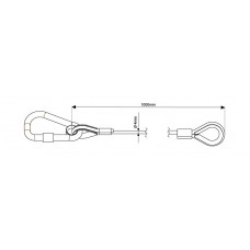 Doughty 36Kg Safety Bond (4Mm X 1000Mm Long With M8 Caribne Hook) (Black) T2844501 Doughty 36Kg Safety Bond (4Mm X 1000Mm Long With M8 Caribne Hook) (Black) T2844501