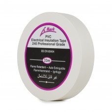 Le Mark PVC Electrical Insulation Tape 19mm - White - Pack of 8