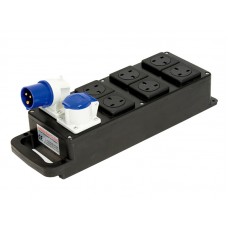 Rubber Box RUB1401 140 Box f/w: 16A 240v In & Out to 6 x 13A 240v Out. Rubber Box RUB1401 140 Box f/w: 16A 240v In & Out to 6 x 13A 240v Out.