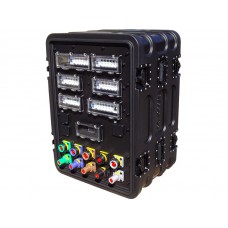 Rubber Box RUB16U36 16U Powercase f/w 400A Powerlocks In & Out - 6 x Soca, 2 x 13A & Twin USB