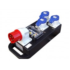 Rubber Box RUB1852 185 Box f/w 32A 3PH In to 3 x 32A 240v Out with RCBOs. Rubber Box RUB1852 185 Box f/w 32A 3PH In to 3 x 32A 240v Out with RCBOs.