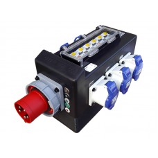 Rubber Box RUB185H2 185H Box f/w 63A 3PH In to 6 x 32A 240v Out with RCBOs