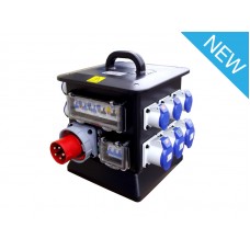 Rubber Box RUB270H8 270H Box f/w: 63A In to 3 x 32A 240V + 12 x 16A 240V MCB Overall RCBO on all outlets