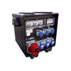 Rubber Box RUB4201 420 Box f/w: 125A 3PH In to 3 x 63A 240v, 6 x 32A 240v, 3 x 16A 240v & 1 x 32A 3PH with MCB/RCD per phase + MCBs on all outlets