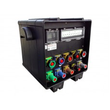 Rubber Box RUB4202 420 Box f/w: 400A Powerlocks In & Out, 1 x 125A 3PH, 2 x 63A 3PH, 4 x 32A 3PH with MCBs on all outlets