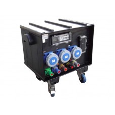 Rubber Box RUB5501 550 Box f/w: 400A Powerlocks In to 1 x 125A 3PH, 3 x 125A 240v, 3 x 63A 240v, 3 x 32A 240v + 3 x 16A 240v Out with MCB, Variable E / L, MCBs on all Outlets & Metering